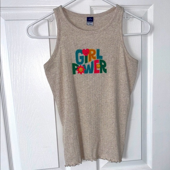 Girl Power Beige Tank Top - Picture 1 of 3